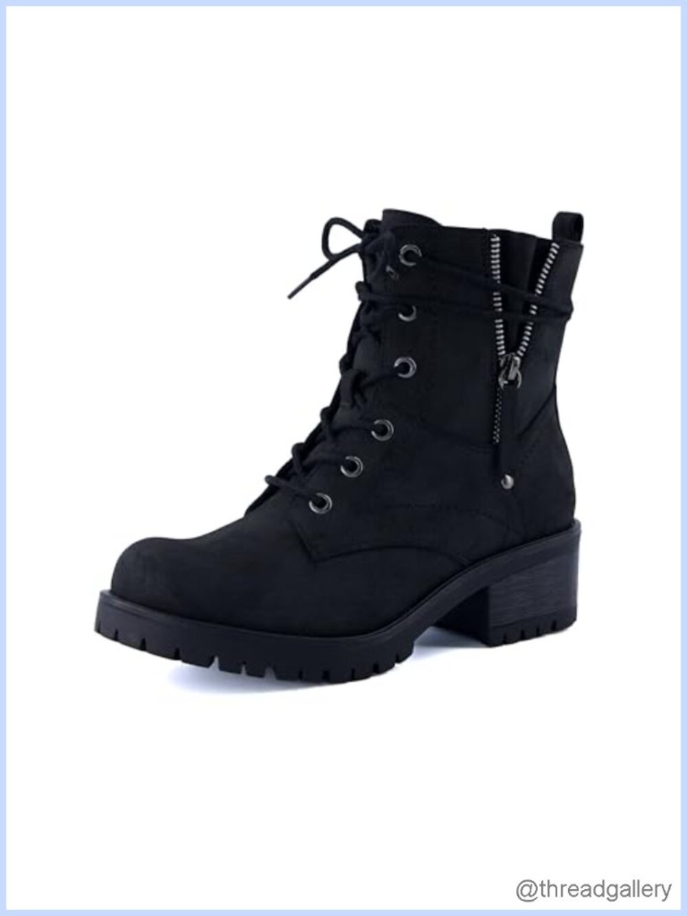 Kobe Combat Ankle Boot Faux Leather Lace-Up Side Zip Women's